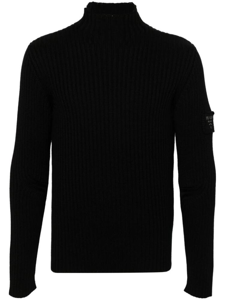 Prada logo-lettering sweater - Black Cover