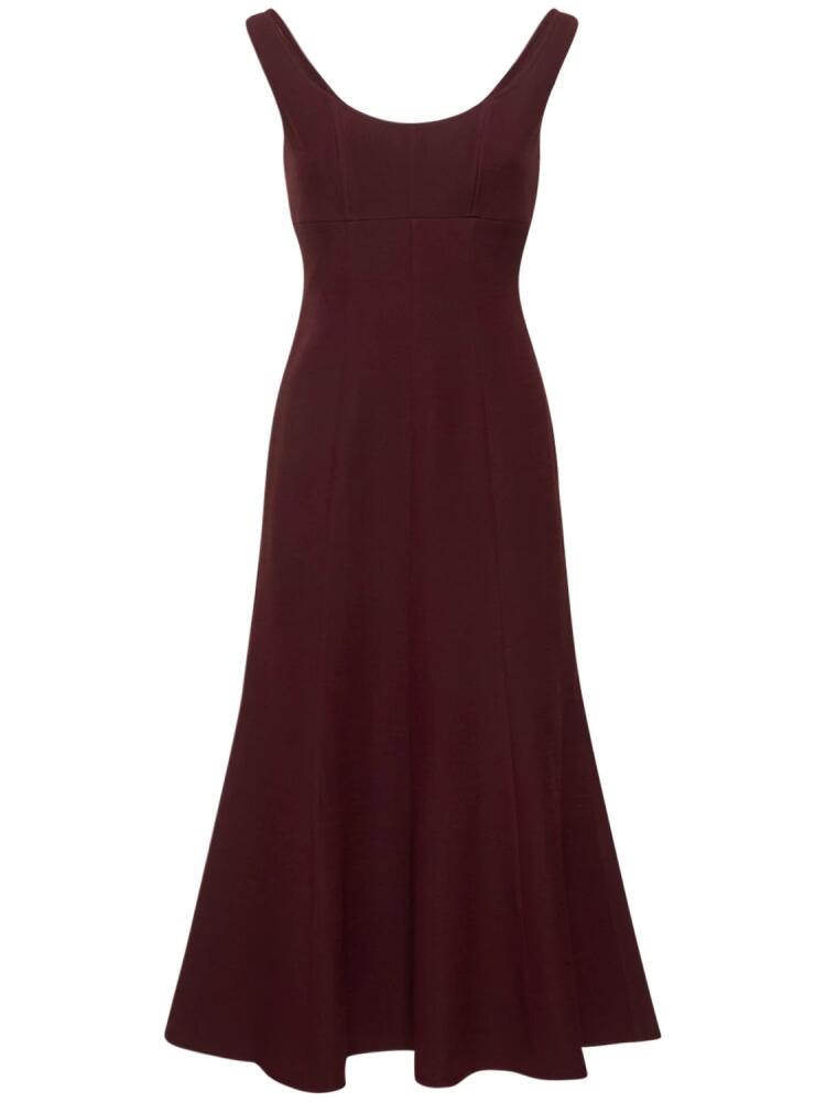 ROLAND MOURET Off-the-shoulder Silk & Wool Midi Dress Cover