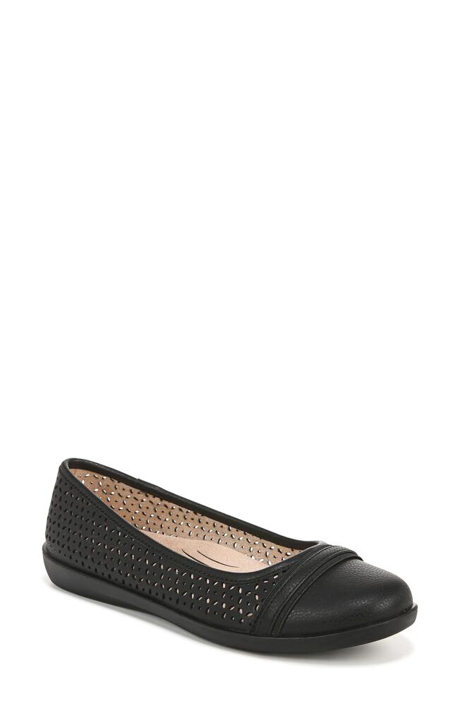 LifeStride Nile Ballet Flat in Black Perforated Cover