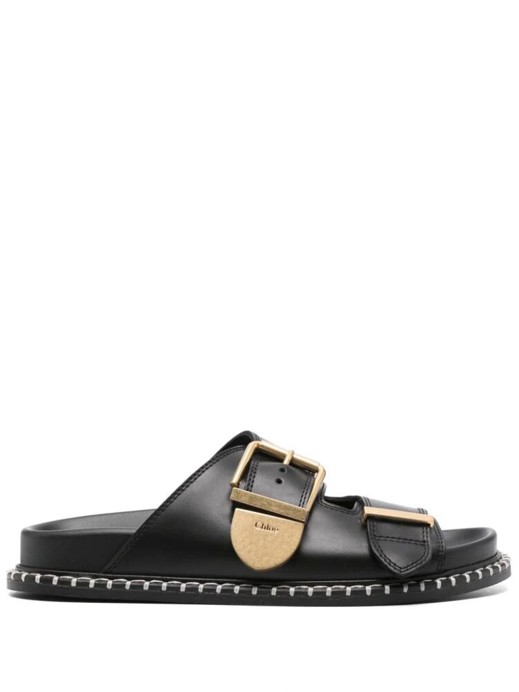 Chloé Rebecca leather slides - Black Cover