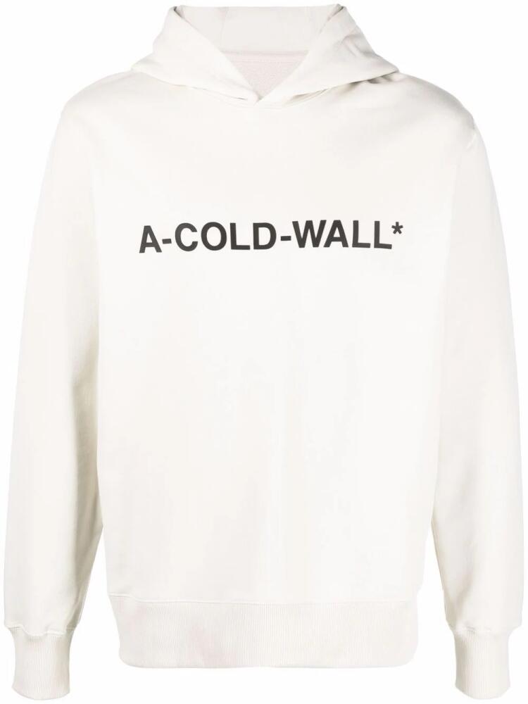 A-COLD-WALL* logo-print hooded sweat top - Neutrals Cover