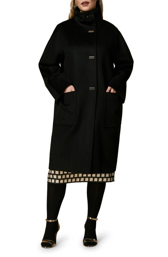 Marina Rinaldi Pure Wool Broadcloth Coat in Black Cover