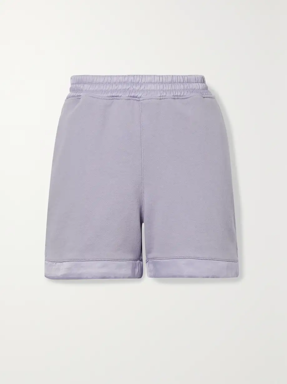 RTA - Edgar Satin-trimmed Cotton-jersey Shorts - Purple Cover