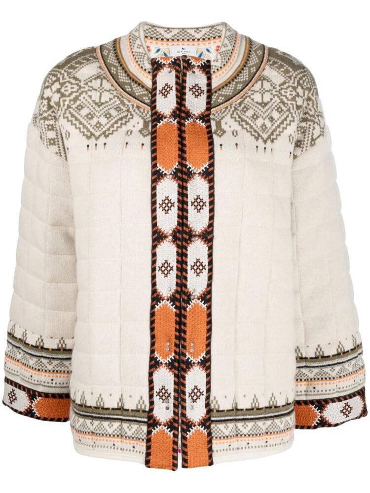 ETRO quilted geometric-pattern jacket - Neutrals Cover