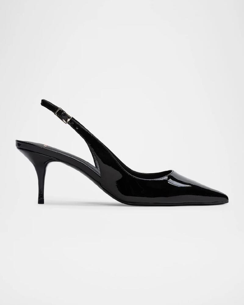 Black Suede Studio Alloy Patent Slingback Pumps Cover