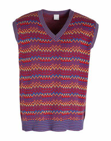 8 By Yoox Multicolor Cotton Sleeveless Sweater Man Sweater Red Cotton, Recycled cotton Cover