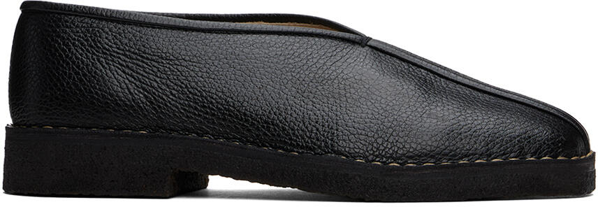 LEMAIRE Black Piped Crepe Slippers Cover