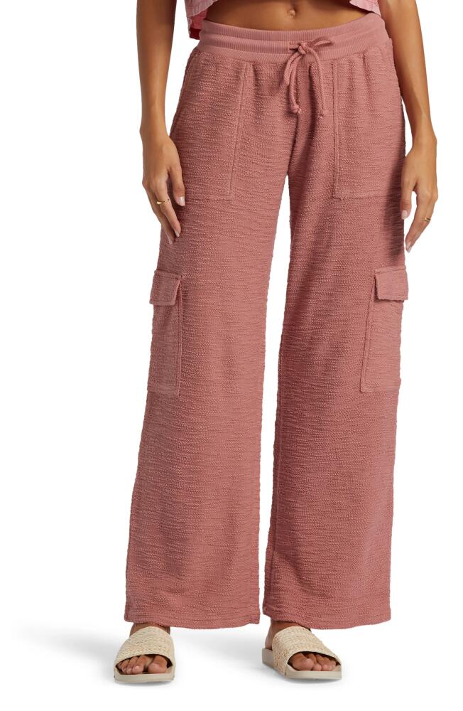 Roxy Off the Hook Cotton Blend Terry Cargo Pants in Ash Rose Cover