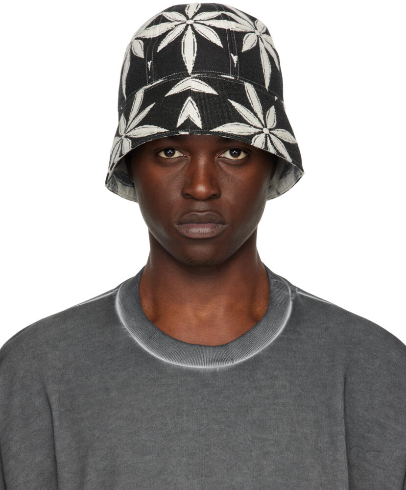 KUSIKOHC Black Floral Bucket Hat Cover