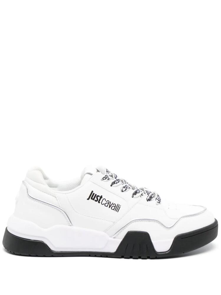 Just Cavalli logo-print lace-up sneakers - White Cover