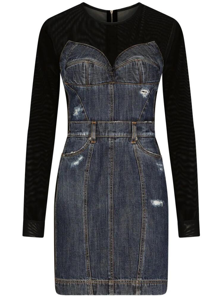 Dolce & Gabbana long-sleeve denim minidress - Blue Cover