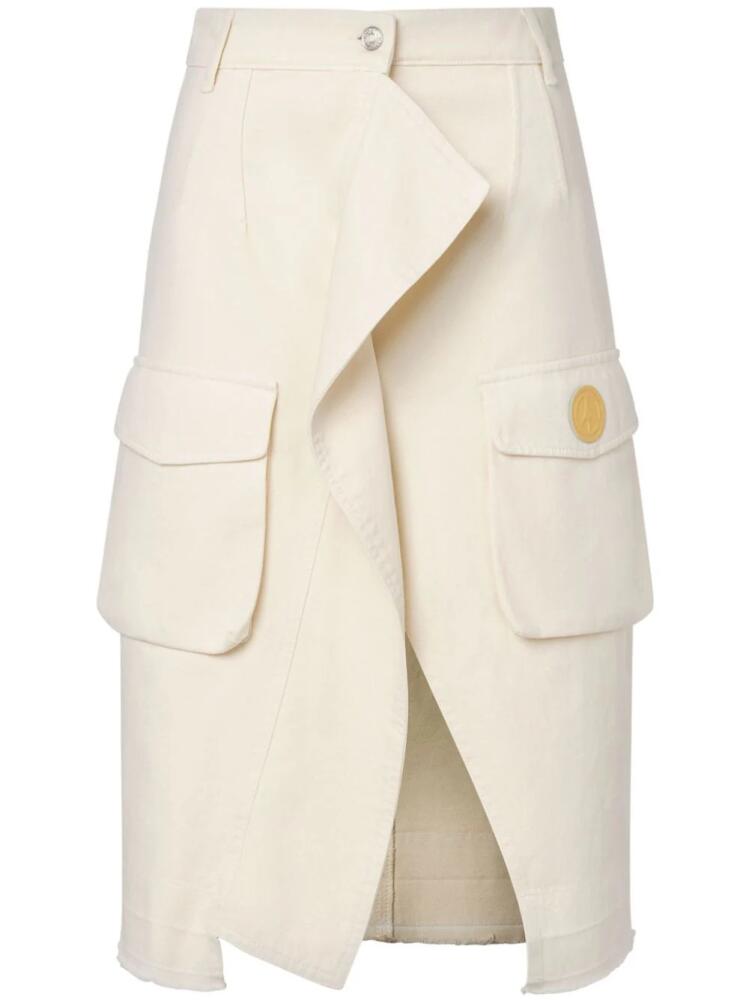 MOSCHINO JEANS asymmetric cargo denim skirt - White Cover