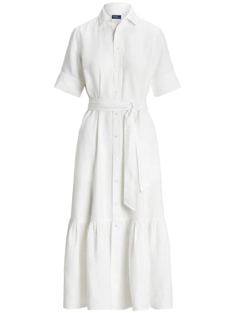 Polo Ralph Lauren short-sleeve linen shirt dress - White Cover