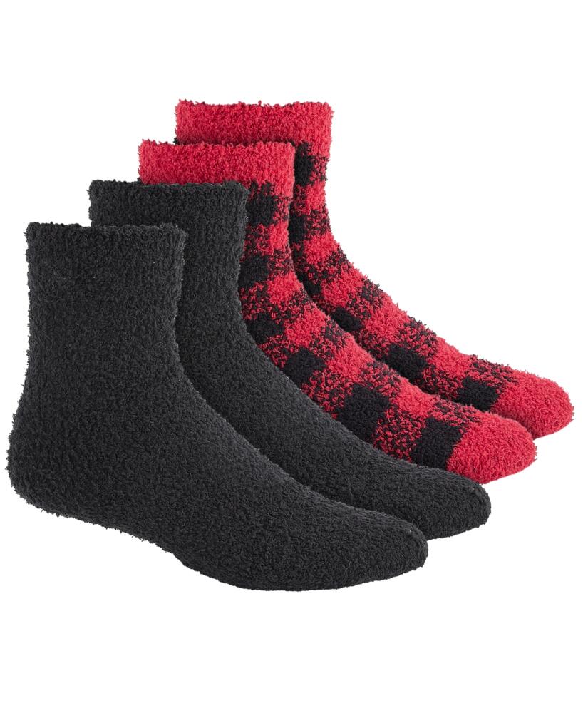 Charter Club Women's 2-Pk. Holiday Fuzzy Butter Socks, Created for Macy's - Buffalo Check Fire Brick Cover