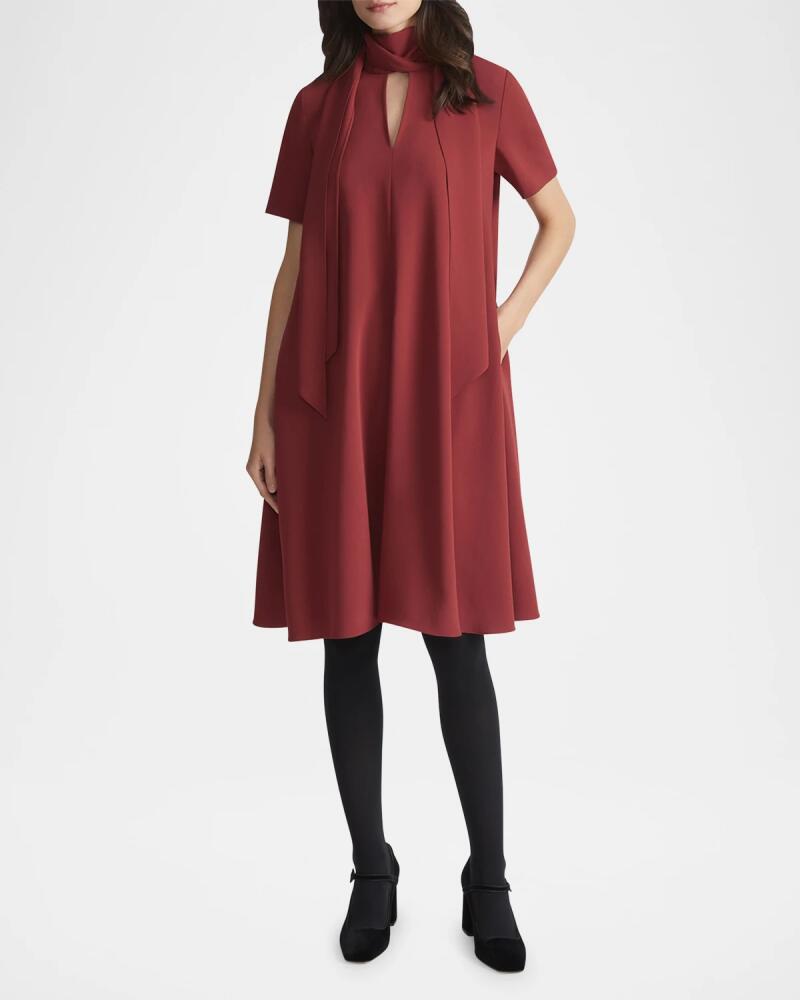 Lafayette 148 New York Tie-Neck Cutout Crepe Midi Dress Cover