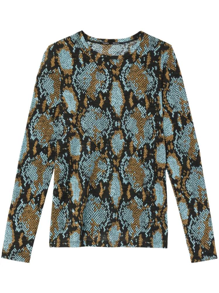 Proenza Schouler snakeskin-print long-sleeve T-shirt - Black Cover