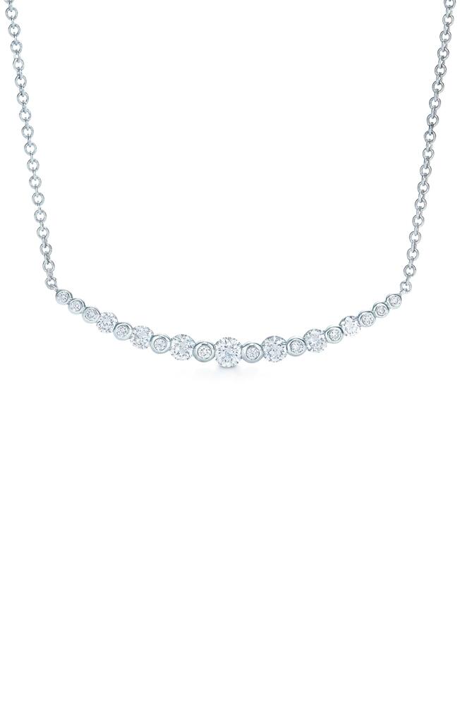 Kwiat Starry Night Curved Bar Diamond Necklace in White Gold Cover