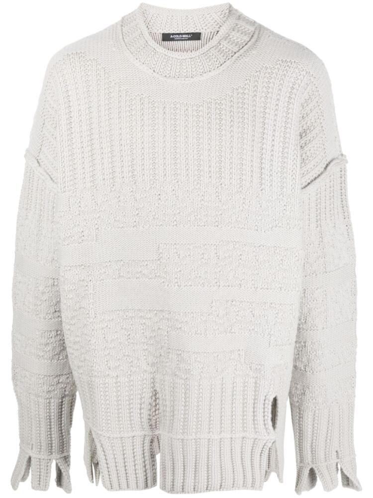 A-COLD-WALL* panelled-texture wool jumper - Neutrals Cover