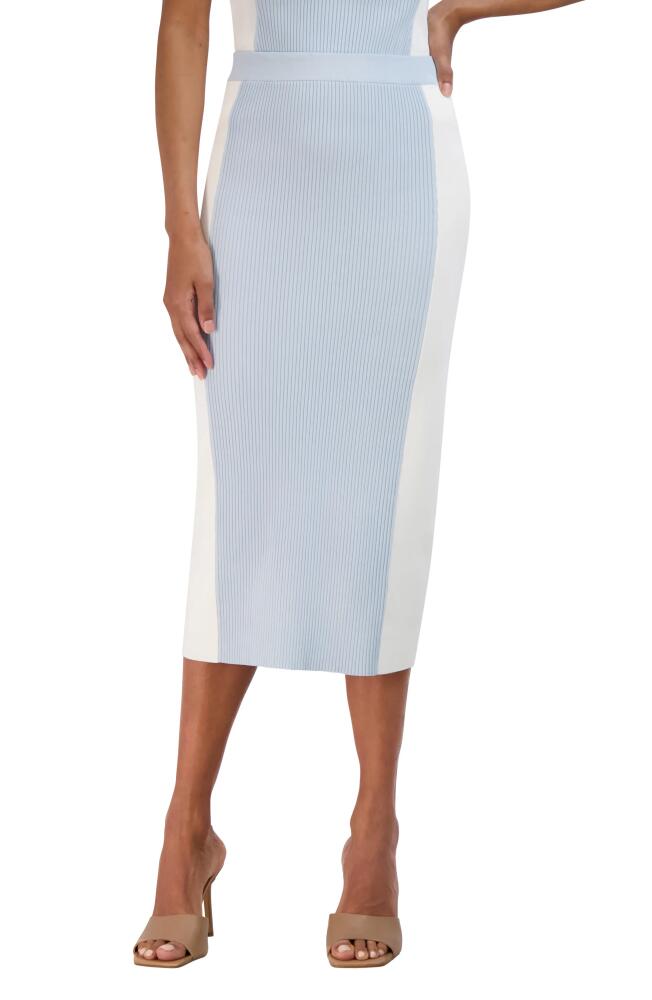 bcbg Colorblock Rib Sweater Skirt in Heather Blue Cover