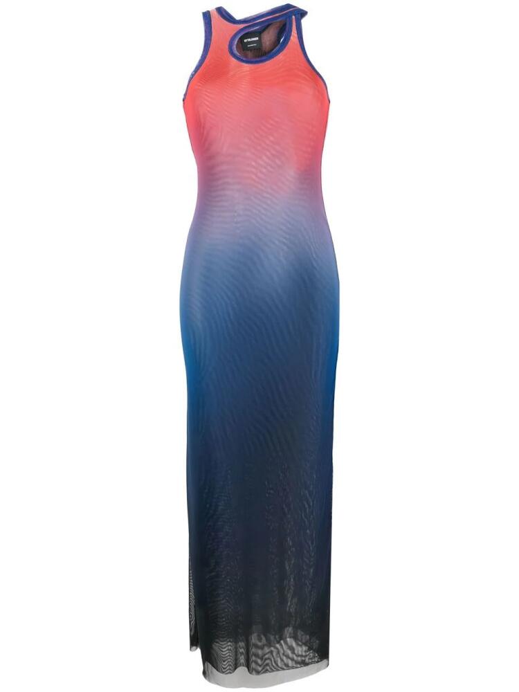 Ottolinger gradient-print sleeveless mesh maxi dress - Blue Cover