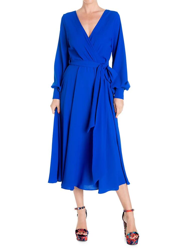 MEGHAN LA Women's LilyPad Wrap Midi Dress - Royal Cover