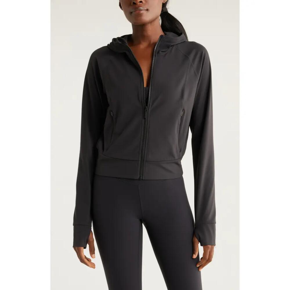 Zella Studio Luxe Zip Hoodie in Black Cover