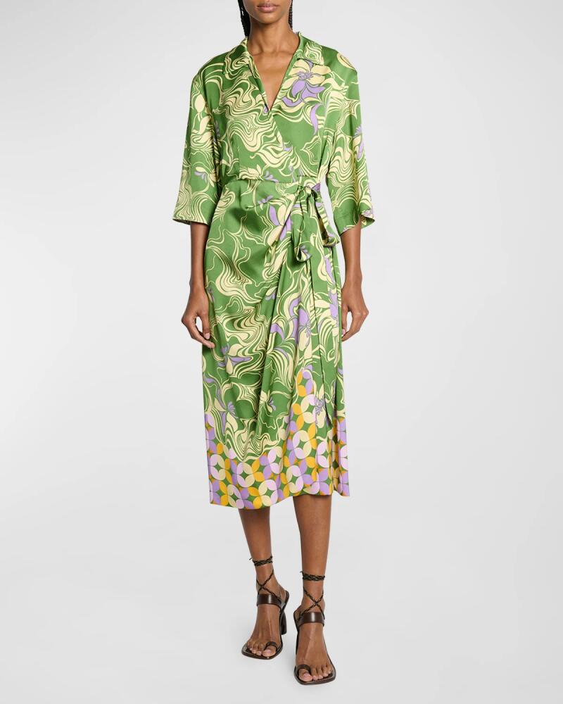 Dries Van Noten Dakola Printed Wrap Midi Dress Cover