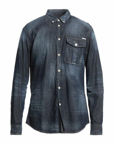 Dsquared2 Man Denim shirt Blue Cotton, Elastane Cover