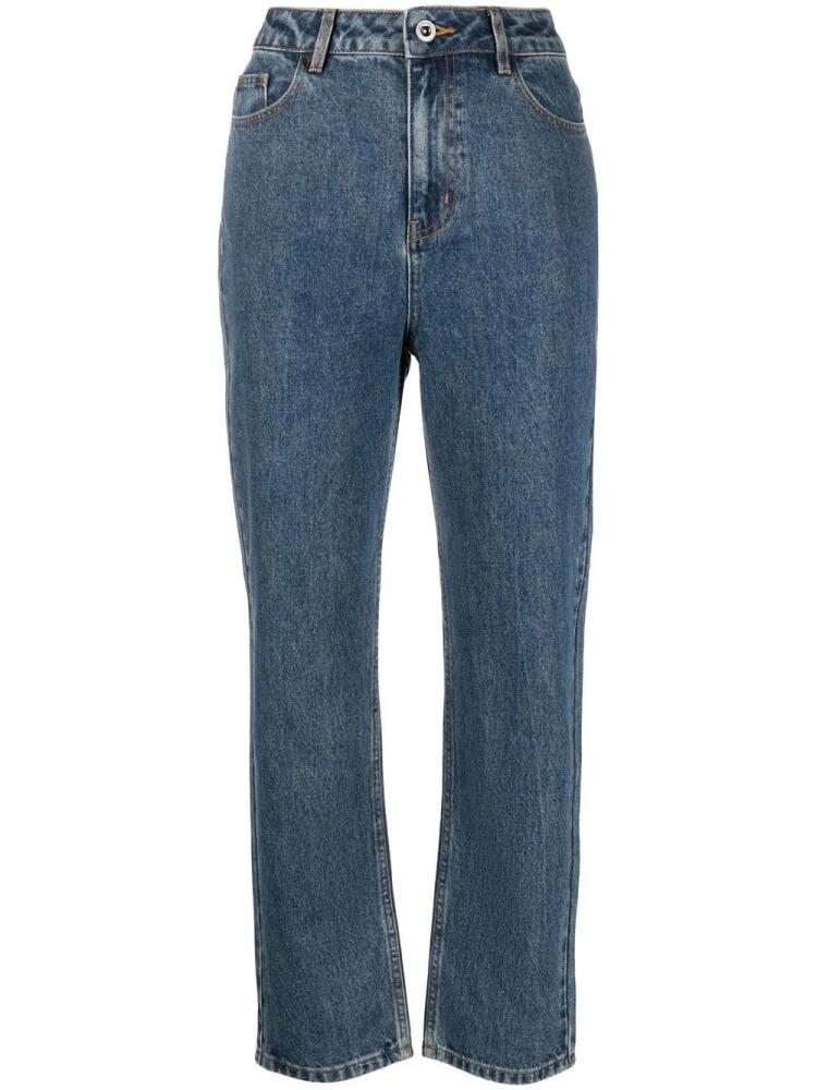 Self-Portrait mid-rise straight-leg jeans - Blue Cover