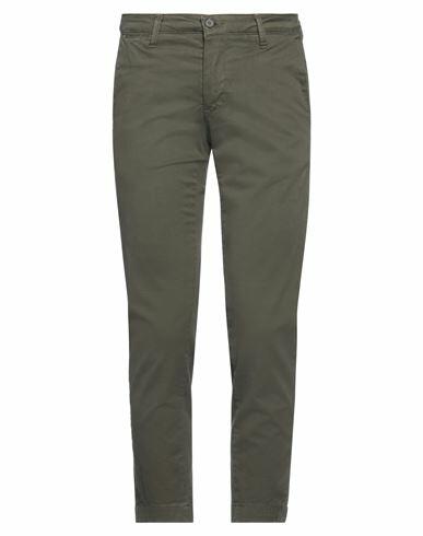 Rar Man Pants Military green Cotton, Elastane Cover