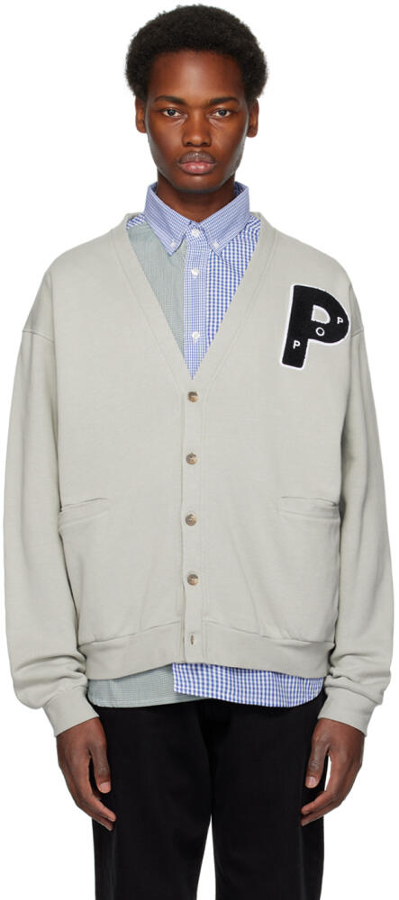 Pop Trading Company Gray Big P Cardigan Cover