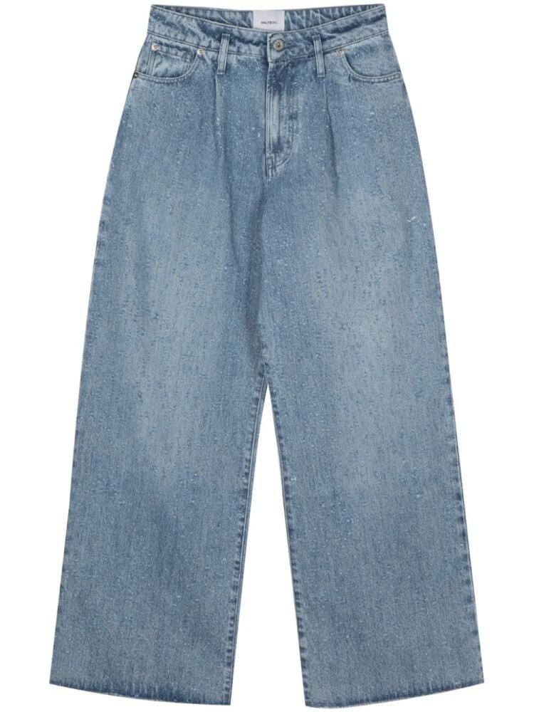 Halfboy logo-patch wide-leg jeans - Blue Cover