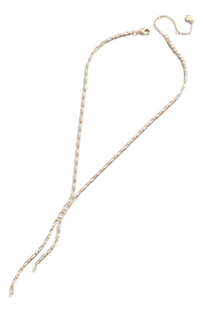 BaubleBar Crystal Split Y-Necklace in Gold Cover