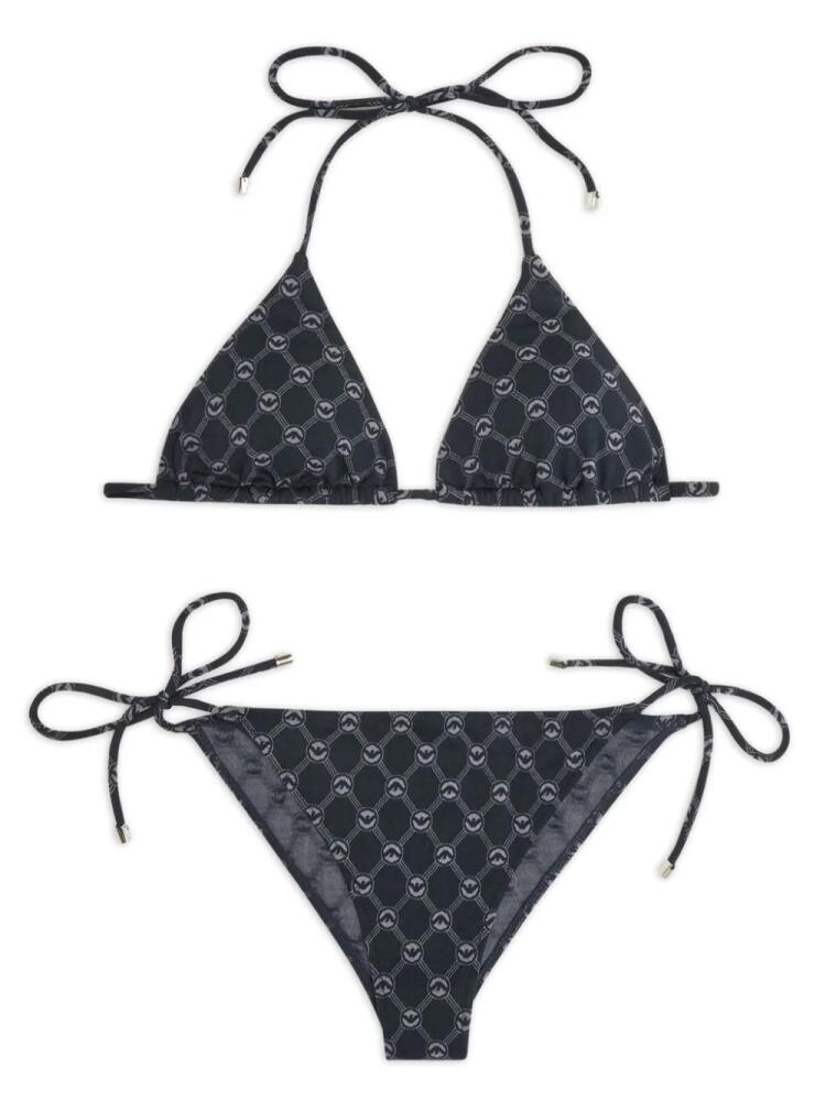 Emporio Armani logo-print bikini set - Black Cover