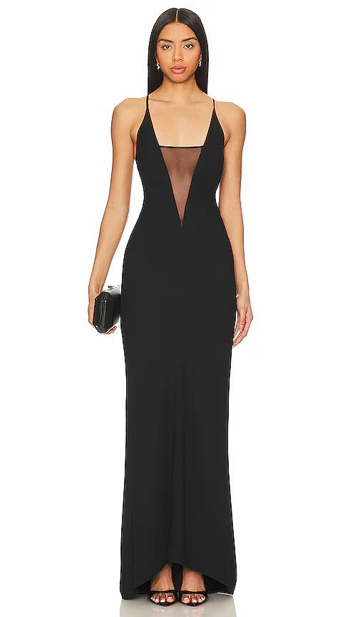 The Sei Plunge Gown With Mesh in Black Cover