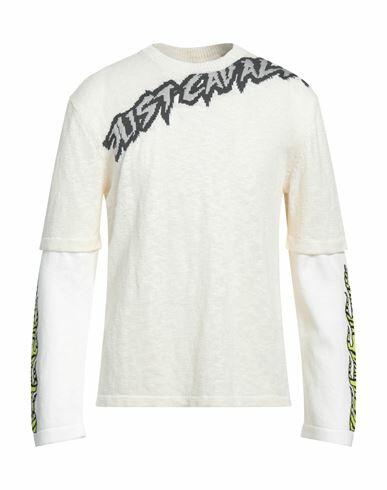 Just Cavalli Man Sweater Ivory Cotton, Linen, Polypropylene Cover