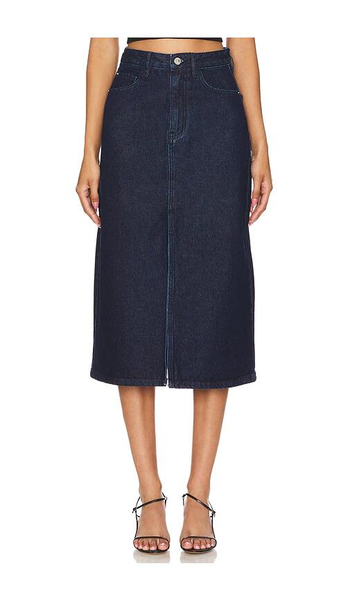 WeWoreWhat Denim Midi Skirt in Blue Cover