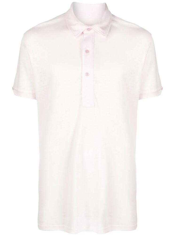 Orlebar Brown Sebastian linen polo shirt - Pink Cover