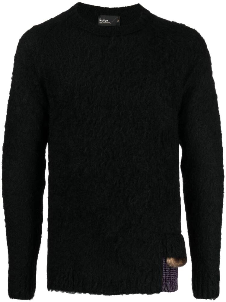 Kolor contrasting-trim crew-neck jumper - Black Cover