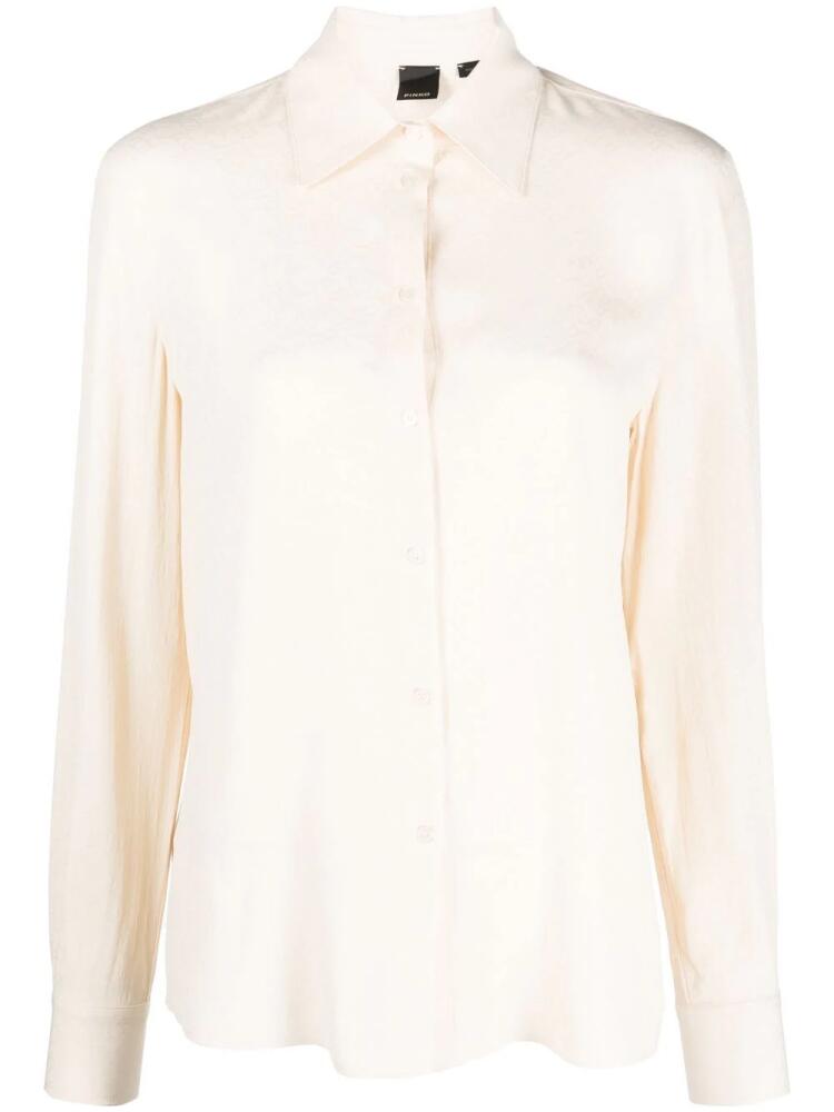 PINKO logo-print long-sleeve shirt - Neutrals Cover