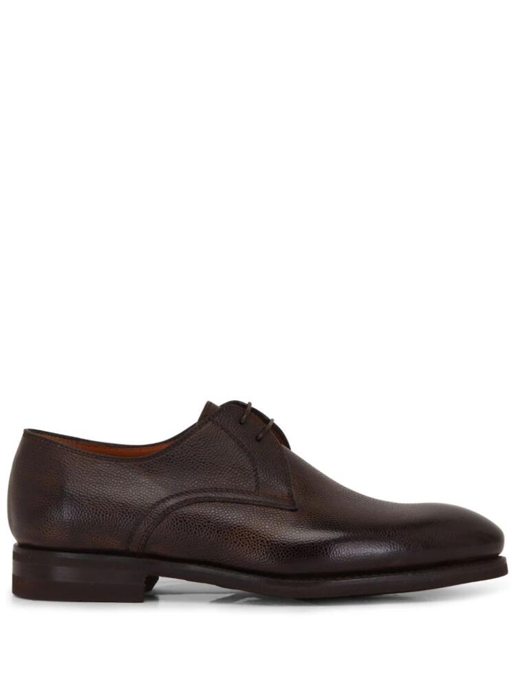 Bontoni almond-toe leather derby shoes - Brown Cover