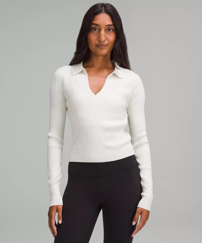 lululemon Ribbed Merino Wool-Blend Collared Sweater Cover