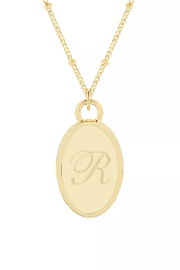 brook & york Custom Initial Oval Pendant Necklace Cover