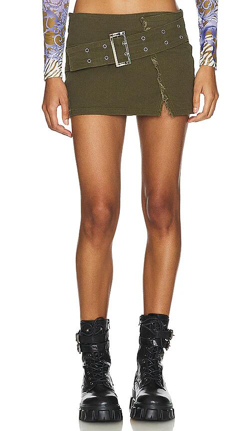 superdown Cadha Belted Mini Skirt in Olive Cover