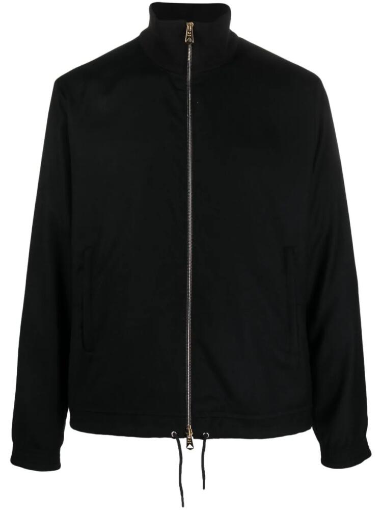 Paul Smith ribbed-collar jersey-texture bomber jacket - Black Cover