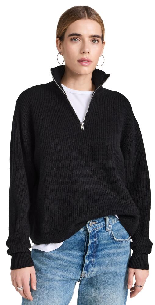 Jenni Kayne Cashmere Half Zip Black Cover