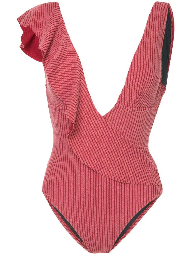 Duskii Bella braided ruffle swimsuit - Red Cover