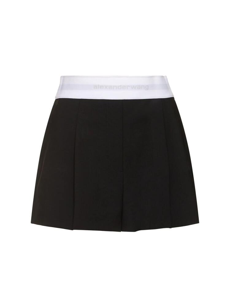 ALEXANDER WANG High Waisted Pleated Wool Shorts Cover