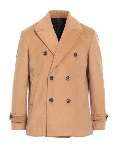 Massimo Rebecchi Man Coat Camel Polyester, Viscose Cover