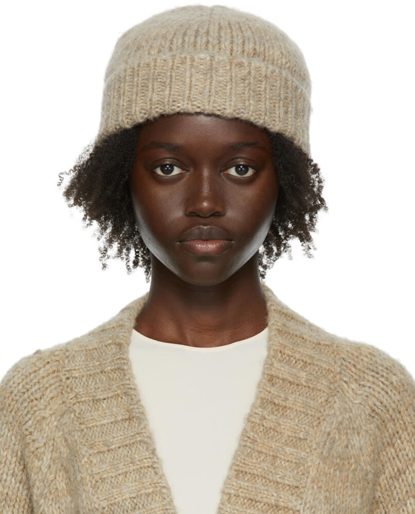 Maison Margiela Beige Knit Beanie Cover